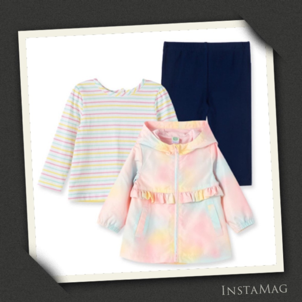 ⭐️HOST PICK⭐️ LITTLE ME Tie Dye 3 Piece Jacket/Top/Leggings Set (Baby Girl)